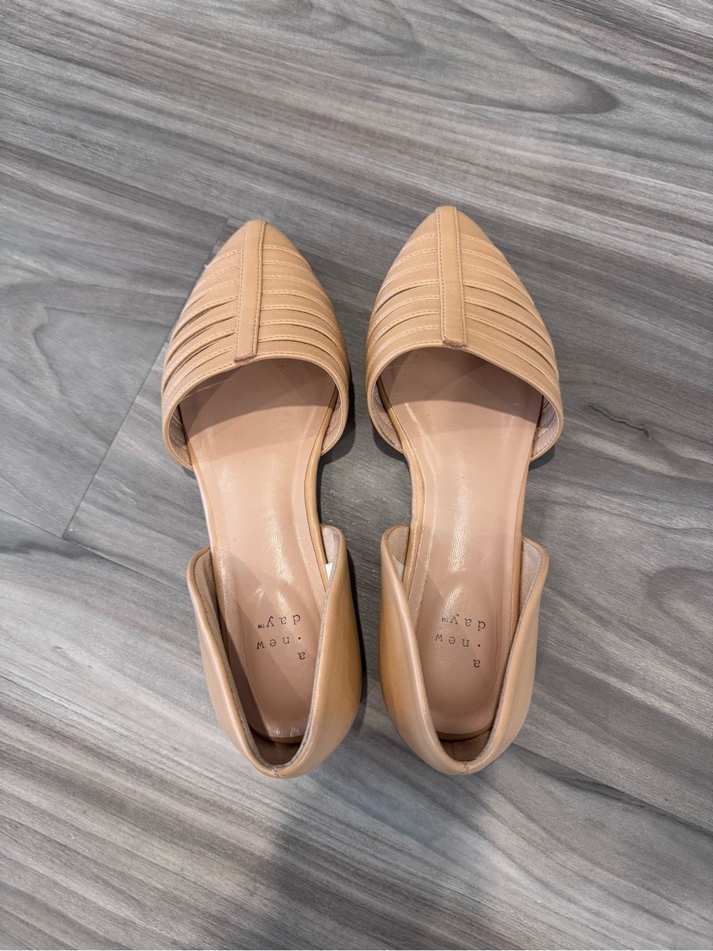 A New Day Flats Pointed Toe Neutral Beige Nude